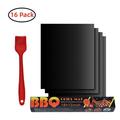 16 Pack Grill Mat Barbecue Grill Mesh Mats Teflon BBQ Grill Mats Reusable Baking Mats Free Silicone Brush