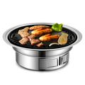 Arealer Charcoal Grill Non-stick Korean Barbecue Grill Portable Stainless Steel BBQ Charcoal Grill Stove for Camping Cooking