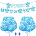 NUOLUX 1 Set Baby Gender Disclosure Balloons Banner Decorative Latex Balloons Kit for Wedding Baby Shower Birthday Blue