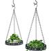 Auledio 2pc Hanging Planter Seagrass Hanging Basket Hanging Succulent Holder Flower Pots for Outdoor Plants Bowl Planters for Outdoor Plants Outdoor Flower Pot Stand Black