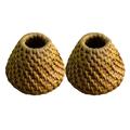 2PCS Rattan Teapot Lid Holder Creative Tea Pot Lid Tray Handmade Tea Ceremony Accessories Chic Rattan Woven Adornment for Home Tearoom Store Mall