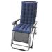 WSYW 49 Lounge Chair Cushion Tufted Soft Outdoor Rocking Seat Deck Chaise Pad with Ties Blue