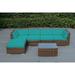 Ohana 6 Piece Outdoor Wicker Patio Furniture Sectional Conversation Set - Mixed Brown Wicker