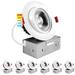 Luxrite 4 Inch Gimbal LED Recessed Light 11W=75W 5CCT 2700K-5000K 1000LM Dimmable IC & Damp Rated ETL Listed 6 Pack