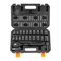 BENTISM 1/2 Drive Impact Socket Set 23 PCS Standard SAE (7/16 -1 ) & Metric (13-24 mm) Sizes Deep & Shallow Kit 6 Point Cr-V Alloy Steel Includes Adapters & Ratchet Handle & Storage Case