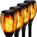 4 Pieces Flame Light Garden Torches IP65 Waterproof Solar Flame Torches Lights Solar Lights with Realistic Flames Automatic ON/Off Solar Lamps for Outdoor Use