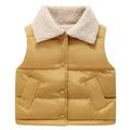 Pedort Kids Baby Boys Girls Winter Hooded Vest Lightweight Puffer Sleeveless Jacket Yellow 120