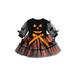 Nituyy Little Girlâ€™s Long Sleeve Dress Halloween Printed Bat Stitching Mesh Yarn A-line Dress