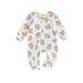 Arvbitana Infant Baby Boys Girls Footless Rompers Sloth Print Long Sleeve Zipper Jumpsuit Pants Newborn Cute Playsuit Spring Fall Clothes 0M 3M 6M 9M 12M