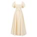 ZRBYWB Dress For Girls Plus Size Big Girls Regency Dresses Ruffled Classical Puff Sleeve Empire Waist Dress Belt Gown Party Dresses