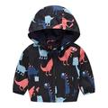 AKAFMK Girls Winter Coats Girls Outerwear Jackets and Coats Rain Coats for Girls Toddler Kids Baby Boys Girls Fashion Cute Flowers Car Pattern Windproof Jacket Hooded Coat Black 6-7 Years