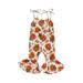 Nituyy Toddler Baby Girls Halloween Jumpsuit Flower/Pumpkin Printed Sleeveless Tie-up Bell-Bottoms Romper Outfit