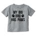 My Big Brother Has Paws Toddler Boy Girl T Shirt Infant Toddler Brisco Brands 2T