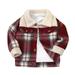 HIBRO Toddler Boy Winter Coat 4t Kids Toddler Child Baby Boys Girls Shirt Jacket Plaid Long Sleeve Lapel Button Down Winter Shirt Coat Outwear