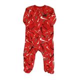 Pre-owned Nike Boys Red | Black 1-piece footed Pajamas size: 6 Months
