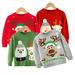 Godderr 2-7Y Boys Boys Girls Christmas Sweater Knite Pullover Kids Toddler Pullover Warm Sweater Elk Snowman Cartoon Crewneck Sweatshirts Tops Outerwear