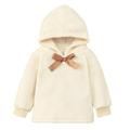 AKAFMK Girls Winter Coats Girls Outerwear Jackets and Coats Rain Coats for Girls Winter Infant Toddler Baby Boys Girls Long-sleeved Thickened Warm Flannel Hooded Sweater Beige 4-5 Years