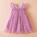 JWZUY (18months-6years) Summer Girls Cute Polka Dot Butterfly Wings Mesh Cami Dress (1x Dress) Purple 4-5 Years