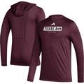 Men's adidas Maroon Texas A&M Aggies Sideline AEROREADY Hooded Long Sleeve T-Shirt