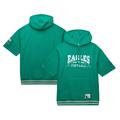 Men's Mitchell & Ness Kelly Green Philadelphia Eagles Pre-Game Short Sleeve Pullover Hoodie
