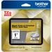 Brother Laminated Tape for P-Touch Label Makers (Black on Glitter Gold, 1" x 26.2') TZEPR851