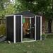 GangMei 6 ft. W x 4 ft. D Galvanized Steel Storage Shed, Outdoor Metal Storage Shed w/ Sliding Door in Black | Wayfair HZFS-S664-B