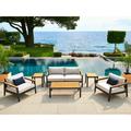 NewAge Products Outdoor Furniture Rhodes 3 Piece Patio Chat Set w/ Coffee Table Wood/Natural Hardwoods/Teak in Gray | Wayfair 91560