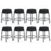 Everly Quinn Glendora 23.81" Counter Stool Set Upholstered/Metal in Gray/Black | 23.81 H x 17.72 W x 17.72 D in | Wayfair