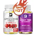 HOT 2Pcs Night Weight Loss & Apple Cider Vinegar Capsules for Digestion Detox Immune-Powerful