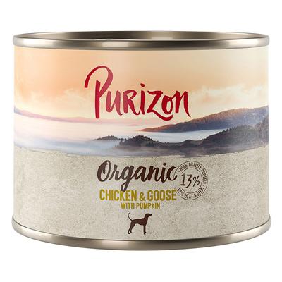 Lot Purizon Organic Bio 24 x 200 g pour chien - poulet, oie & potiron