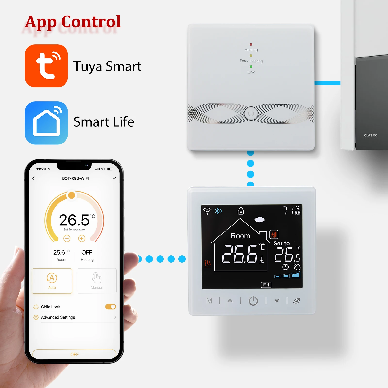 Wifi Thermostat Tuya Smart Home Drahtlose Batterie Zimmer Für Gas Kessel Wasser Heizung Temperatur Controller Für Alexa Google Hause Image