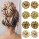 Merisihair synthetische lockige Chignon chaotisch Haar gummis Gummiband Haar Brötchen Haarteil