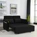 54"Sofa Bed with 2 Detachable Arm Pockets,Velvet Loveseat Multi-position adjustable Sofa with Pull Out Bed with Bedhead