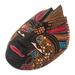 Novica Handmade Bird Dance Batik Wood Mask