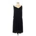 Apt. 9 Casual Dress - Party V-Neck Sleeveless: Black Solid Dresses - Women's Size Large