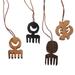 Novica Handmade Adinkra Passion Ebony Wood Ornaments (Set Of 4)