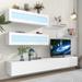 Entertainment Center Wall Mount Floating Stand for 95" TV with 4 Media Storage Cabinets and 2 Shelves 16-Color RGB LED Light