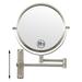 8 in. Small Round 10X HD Magnifying Double Sided Height Adjusted Telescopic Bathroom Makeup Mirror in Nickel Finished