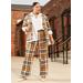 Plus Size Plaid Power Knit Trousers