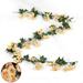 Nvzi 5 Pack 37.5 FT Fake Rose Vine Flowers Plants Artificial Flower Hanging Rose Ivy Home Hotel Office Wedding Party Garden Craft Art Decoration Champagne