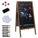 Rustic Magnetic A-Frame Chalkboard Sign/Extra Large 40 x 20 Free Standing Chalkboard Easel/Sturdy Sidewalk Sign Sandwich Board/Outdoor A Frame Chalk Board for Weddings & More