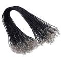 NUOLUX 100PCS 2.0mm Black Waxed Necklace Cord Bulk with Clasp for Jewelry Making