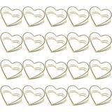 20pcs Place Card Holders Heart Shaped Business Card Holder Table Numbers Holder Photo Stand Holder Table Sign Stand for Party Wedding Table Decorations- Golden