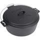 HTYSUPPLY 10-qt Pre-Seasoned Cast Iron Chicken Fryer Features Cast Iron Domed Lid Cool Touch Coil Handle Perfect for Frying Chicken & Fish Slow Simmering Batches of Chili Stew and Jambalaya