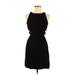 Nanette Lepore Casual Dress - Mini Crew Neck Sleeveless: Black Solid Dresses - Women's Size 6