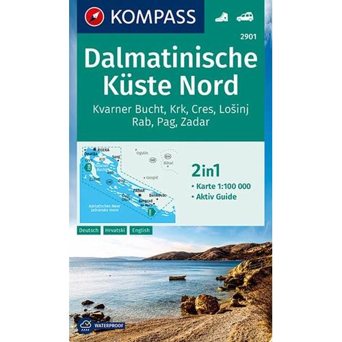 KOMPASS Wanderkarte 2901 Dalmatinische Küste Nord 1:100.000