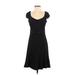 White House Black Market Casual Dress - A-Line Scoop Neck Short sleeves: Black Dresses - Women's Size 4