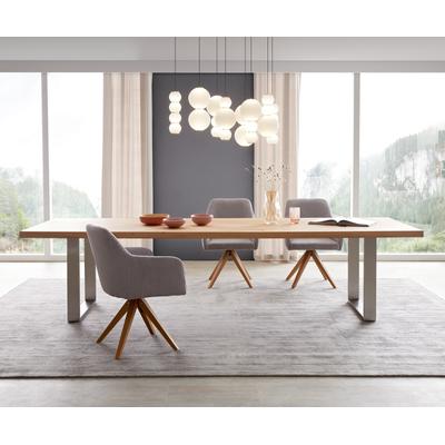 DELIFE Esstisch Edge 300x100 Eiche Natur Edelstahl Schmal, Esstische Image