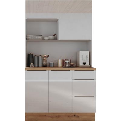 Buffet RESPEKTA "Safado aus der Serie Marleen", weiß (front: weiß hochglanz, korpus: weiß, arbeitsplatte artisan eiche), B:120cm H:211cm T:60cm, Schränke, Breite 120 cm, mit Soft-Close Image