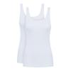 Unterhemd MEY "PURE SENSE", Damen, Gr. L (XL), N-Gr, weiß, Feinripp, Obermaterial: 50% Viskose, 46% Polyamid, 4% Elasthan, unifarben, casual,klassisch,feminin, figurbetont, tiefer Rundhals, ärmellos, Unterhemden, ohne auftragende Seitennähte